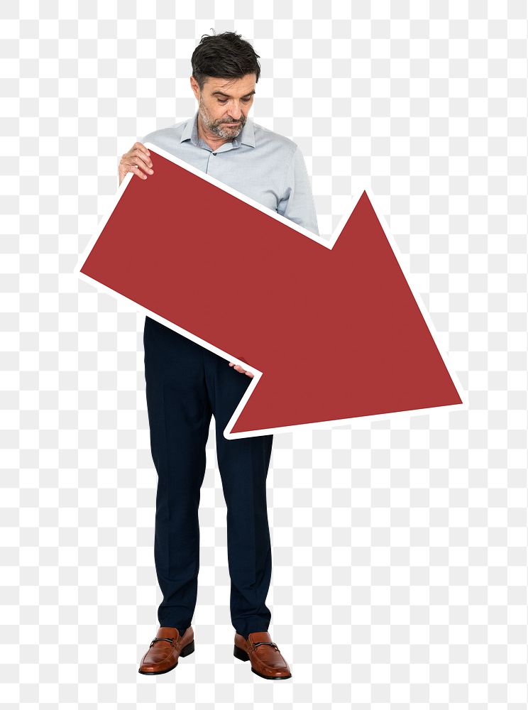 Business arrow png element, transparent background