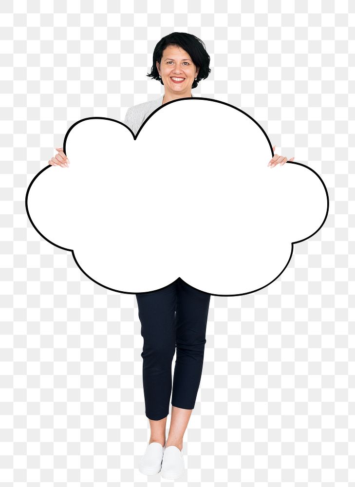 Cloud sign png element, transparent background