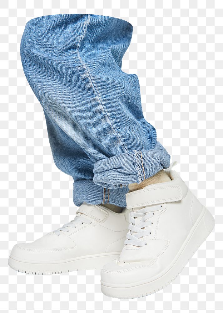 White sneakers png,  transparent background
