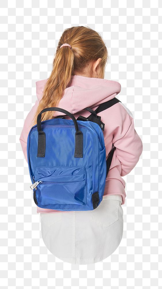 Png girl with school bag,  transparent background