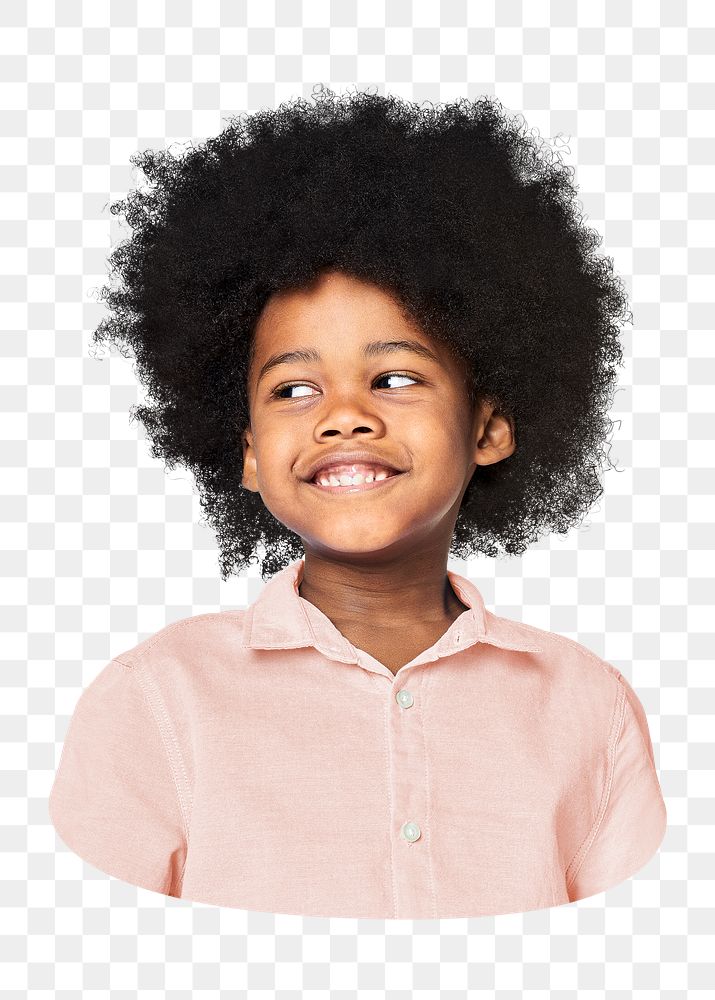 Png black boy wearing pink shirt sticker, transparent background