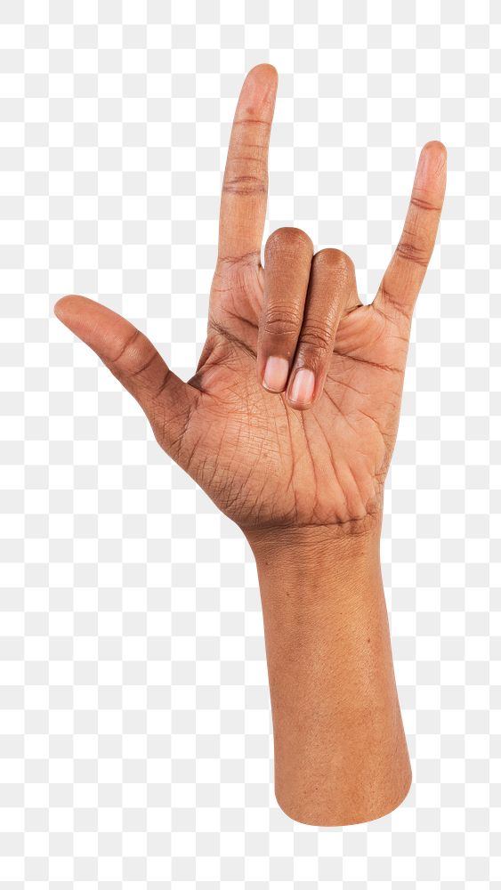 Png Rock n roll hand gesture on transparent background