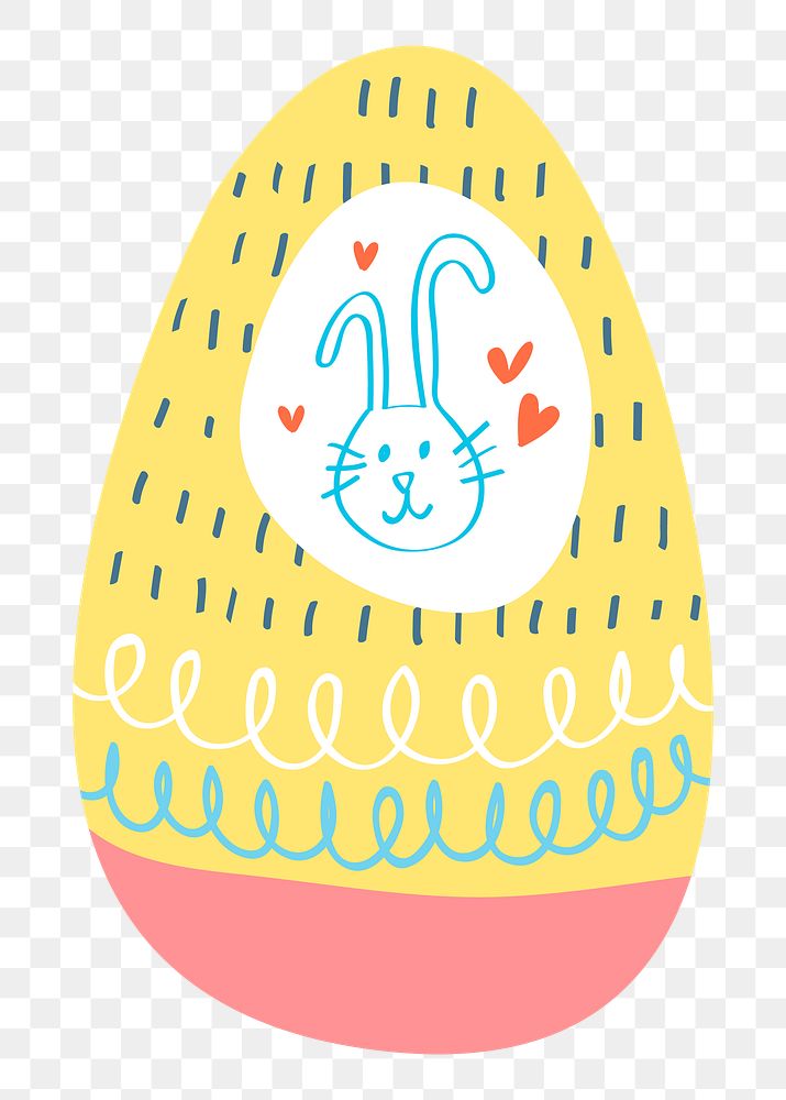Png rabbit easter egg sticker, transparent background