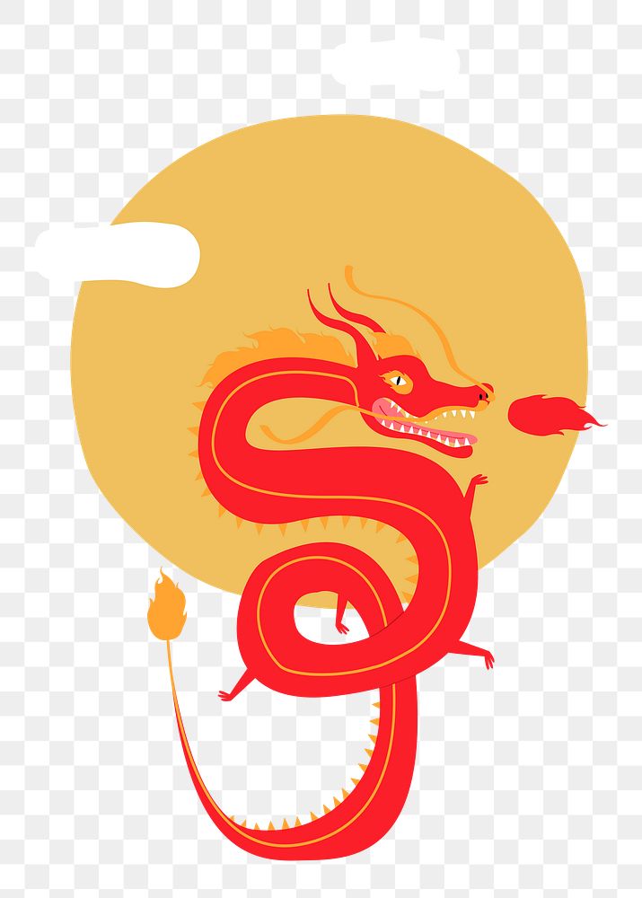 Png Year of the dragon element, transparent background