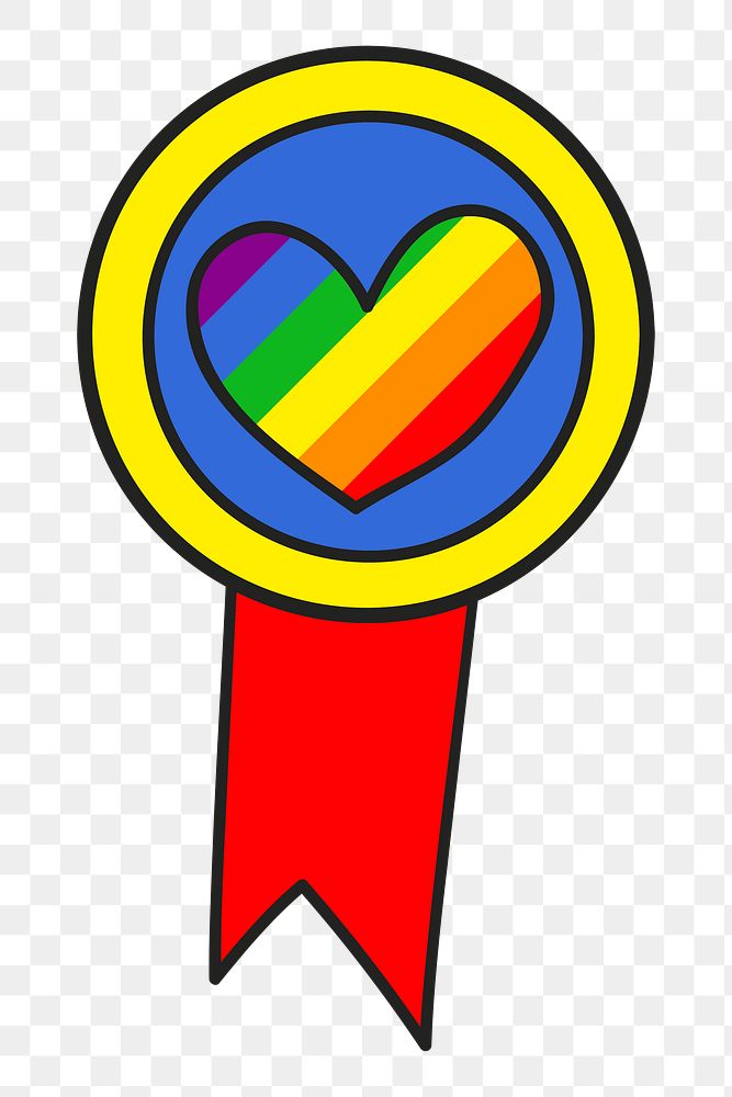 Rainbow heart png illustration, transparent background