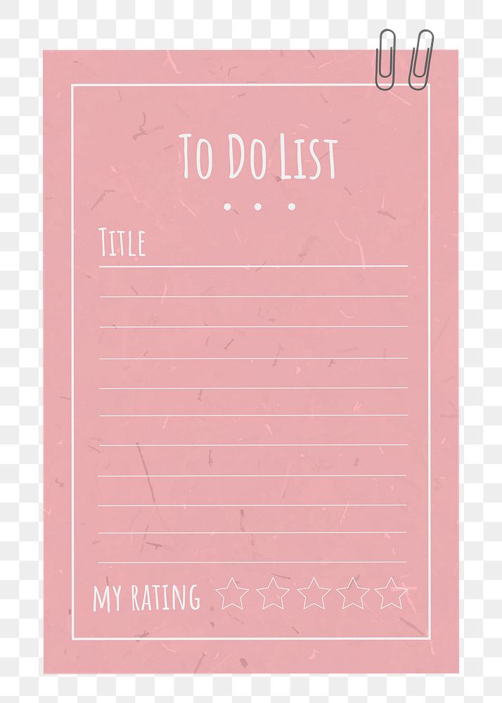 To do list png, transparent background