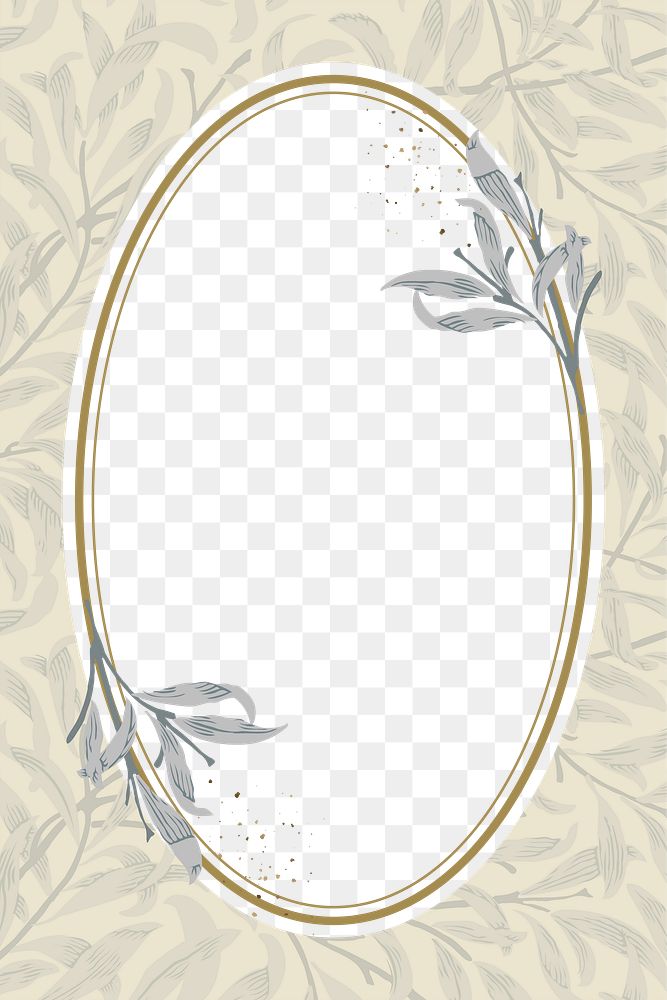 Png vintage oval frame, transparent background