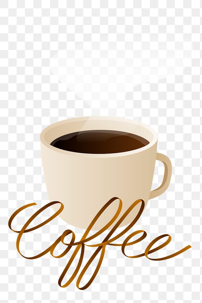 Png hot coffee design element, transparent background