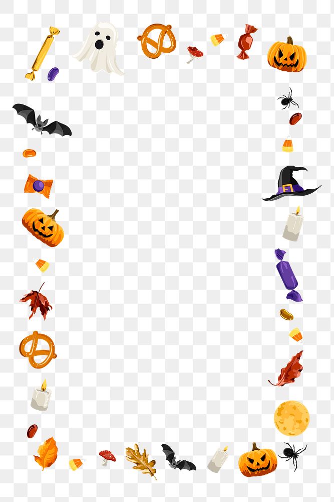 Halloween png frame, transparent background