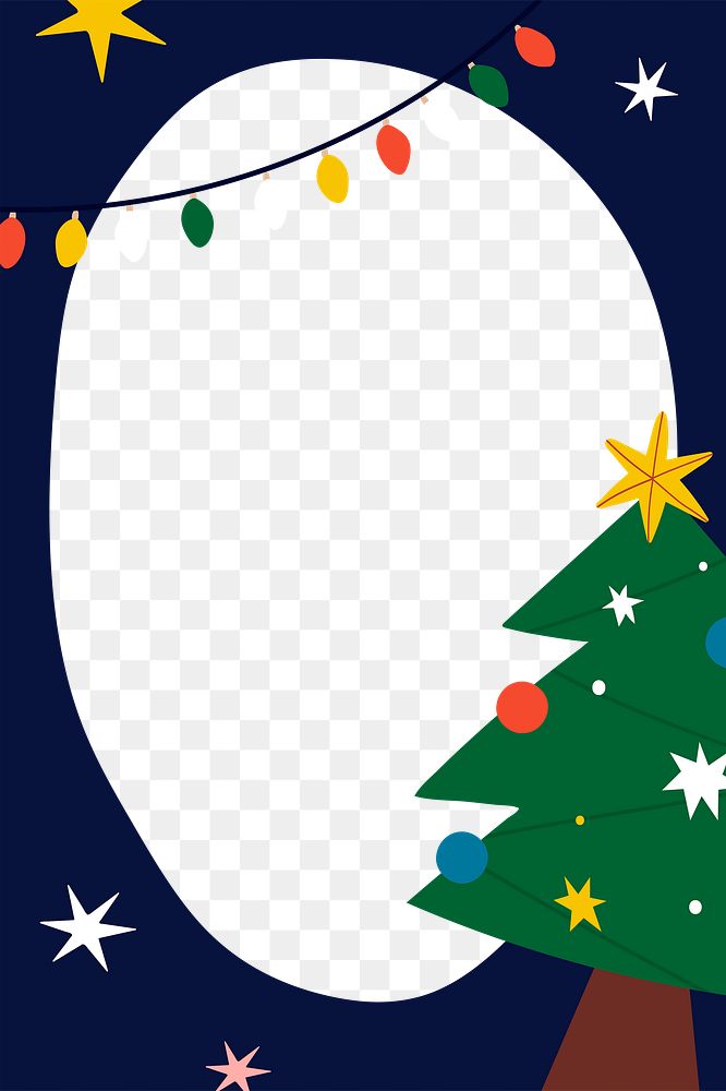 Png blue Christmas design border frame, transparent background