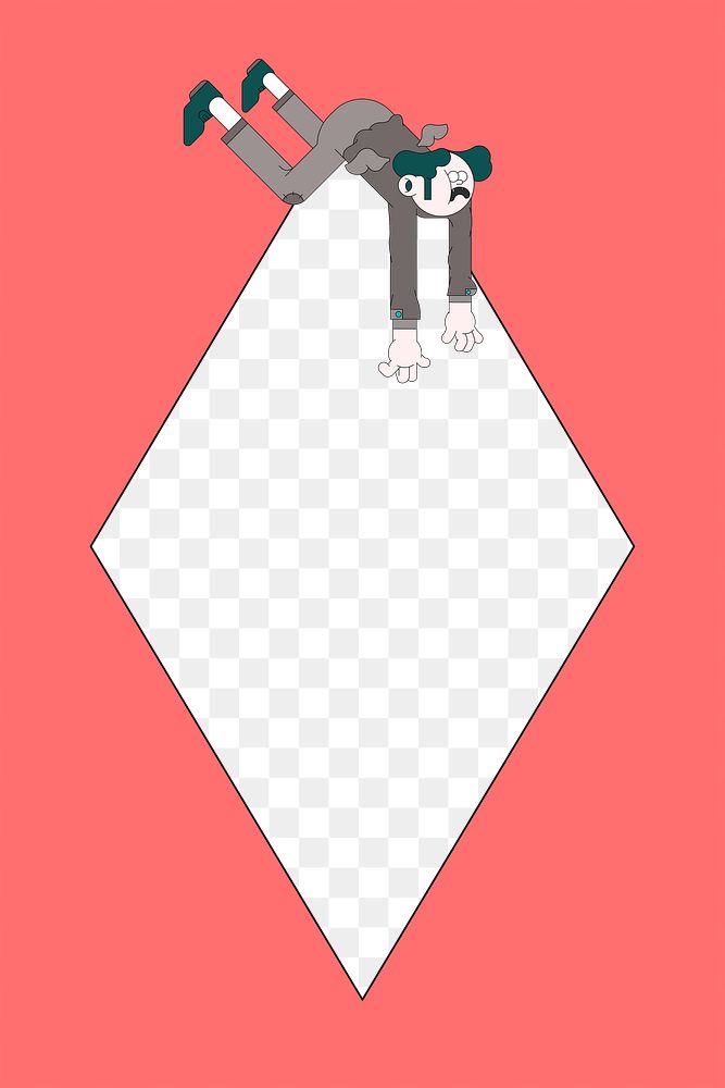 Cartoon character png frame, transparent background