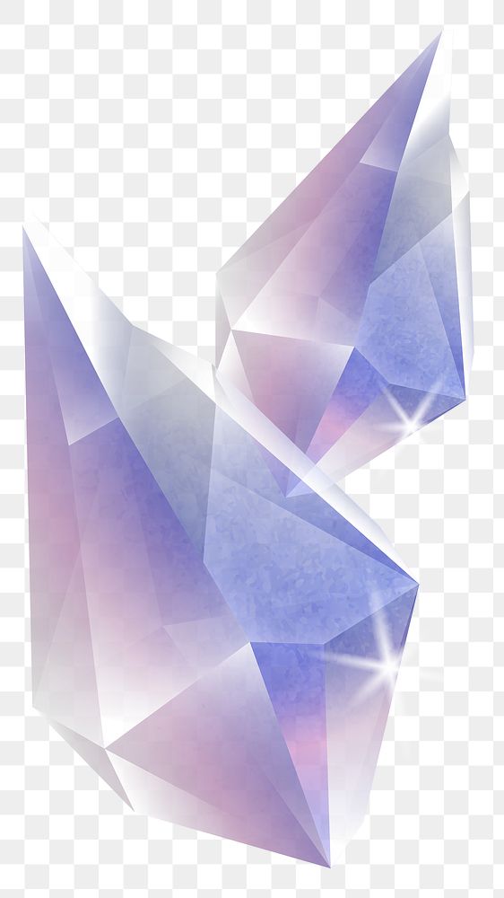 Png purple gemstones design element, transparent background
