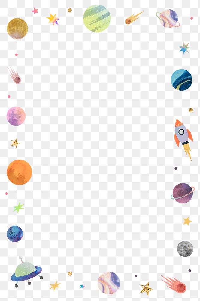 Galaxy png frame, transparent background