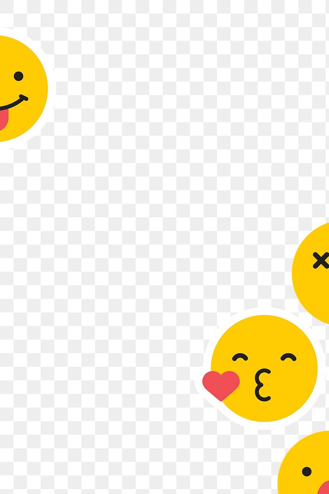 Png yellow emoticon border, transparent background
