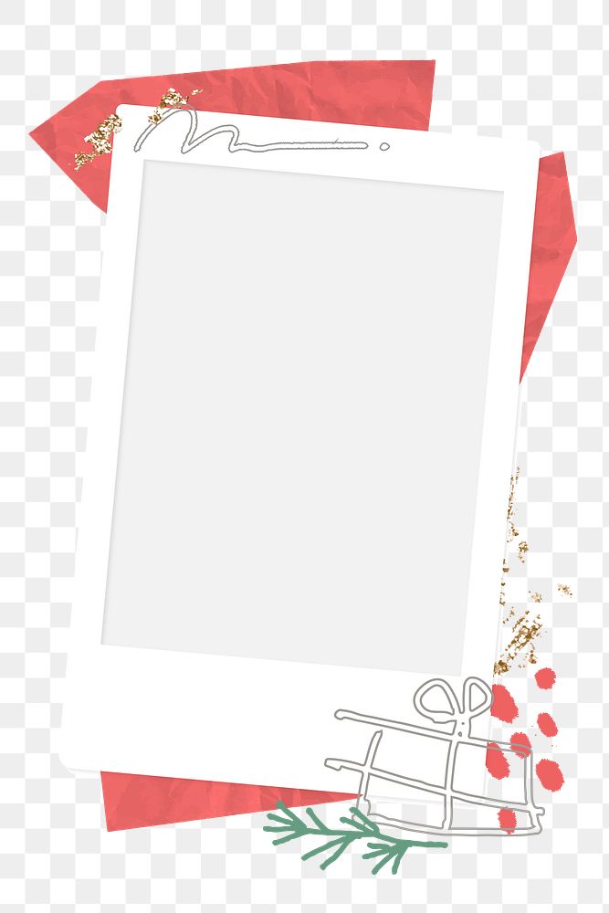 Christmas png instant photo film, transparent background