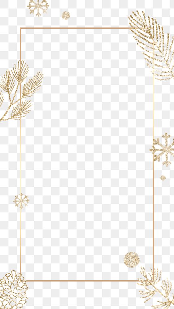 Glittery winter png frame, transparent background