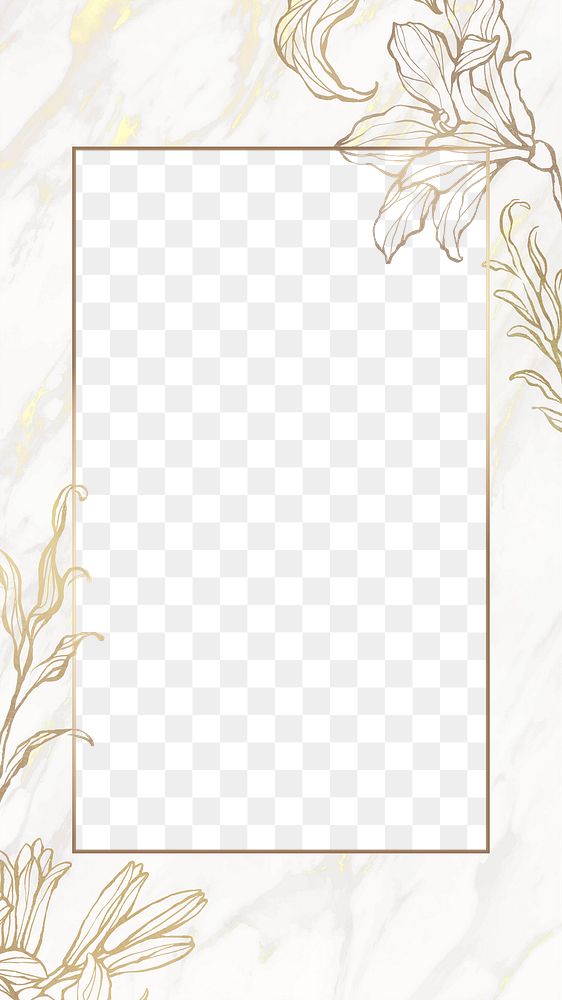 Png aesthetic flower design border frame, transparent background