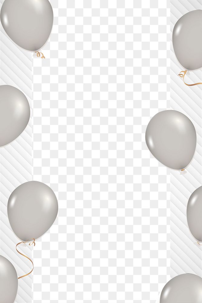 Png festive balloon design border, transparent background