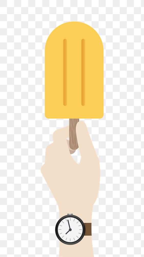 Yellow ice cream png food illustration, transparent background