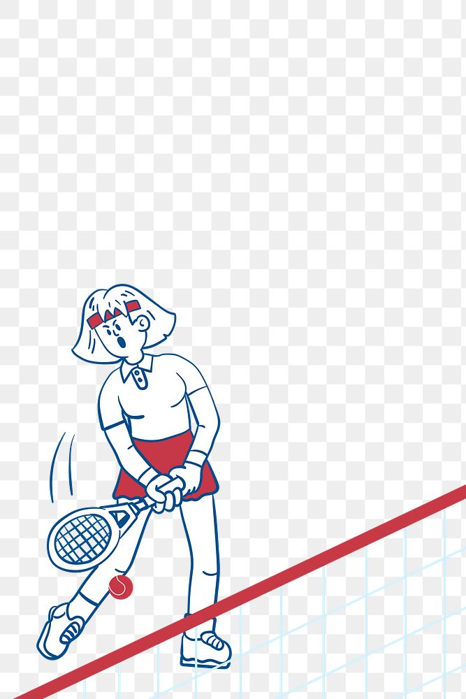 Sport character png border, transparent background