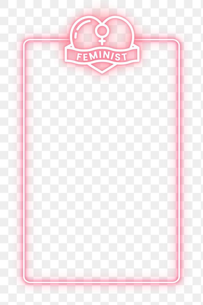 Feminist png frame, transparent background