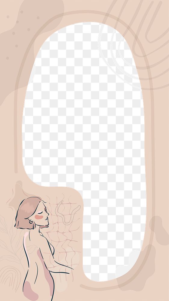 Png feminine design border frame, transparent background