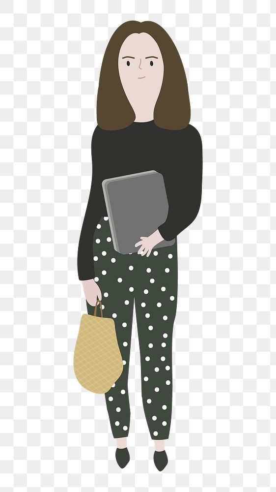Woman png full body character illustration, transparent background