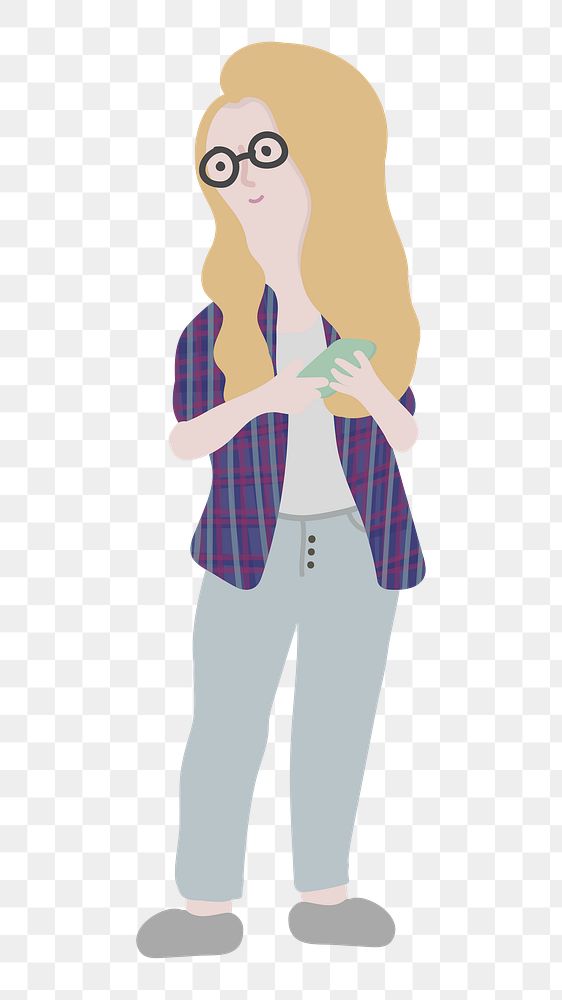 Woman png full body character illustration, transparent background