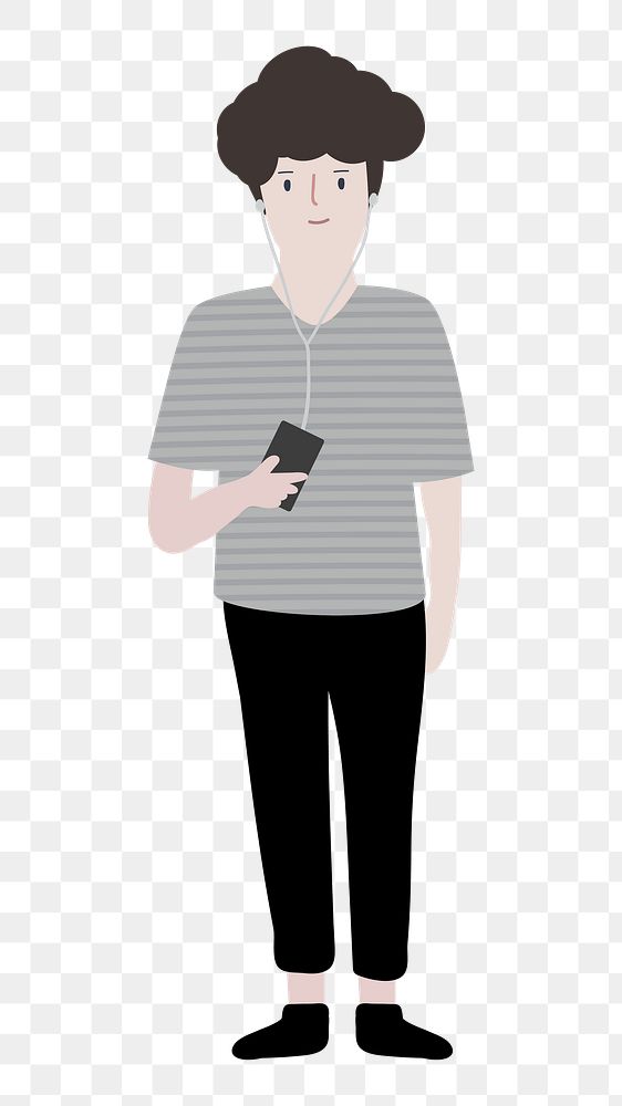 Man png full body illustration, transparent background