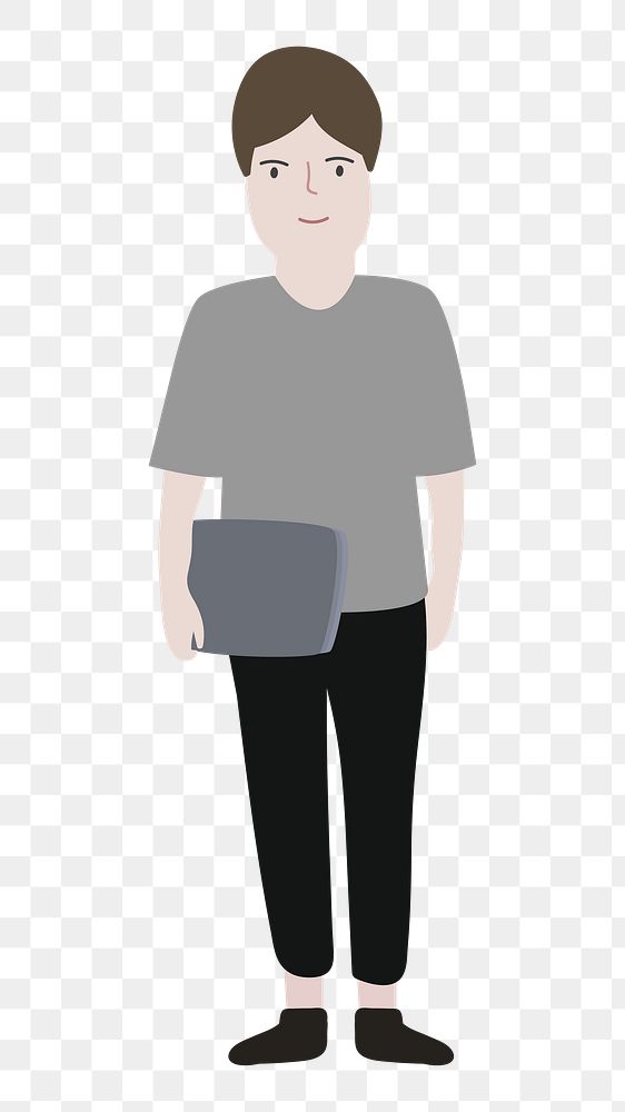 Man png full body illustration, transparent background