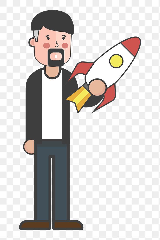 Business rocket png illustration, transparent background