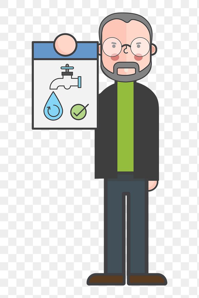 Save water png illustration, transparent background