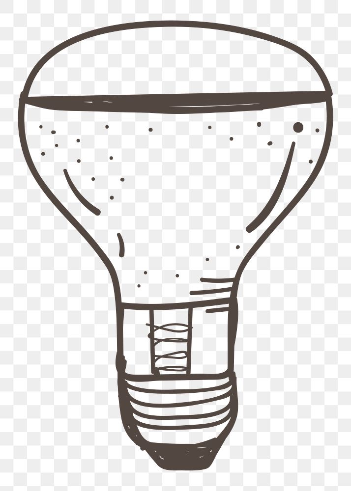 Light bulb png doodle illustration, transparent background