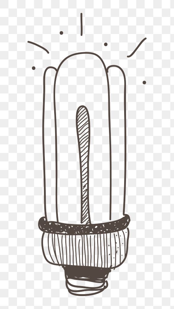 Light bulb png doodle illustration, transparent background