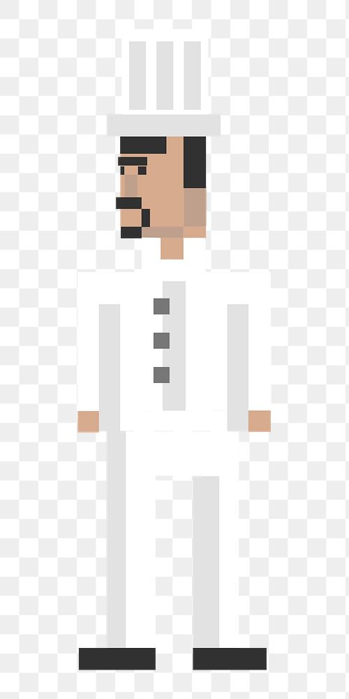  Png pixel chef occupation illustration, transparent background