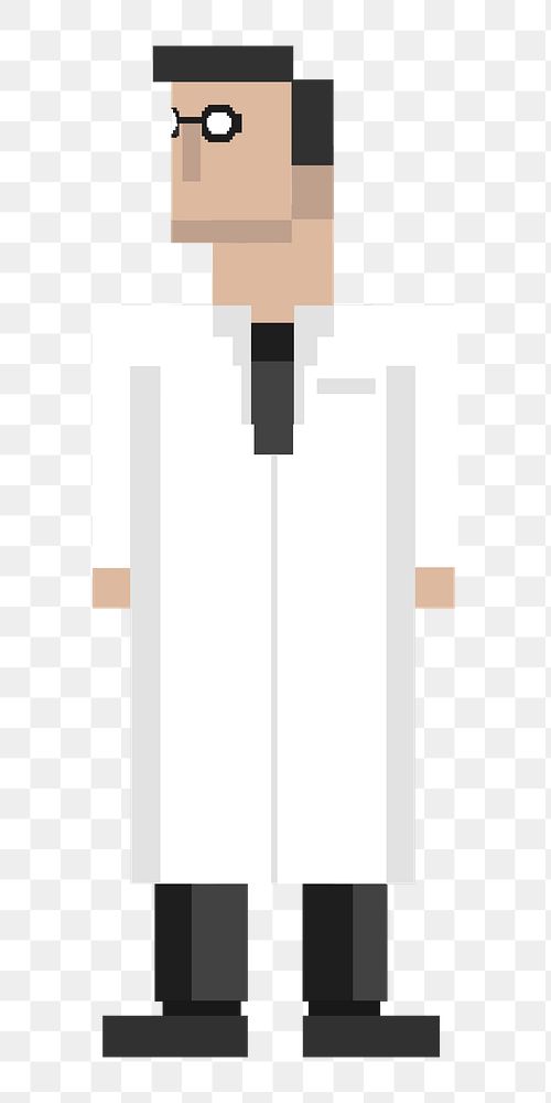  Png pixel doctor occupation illustration, transparent background