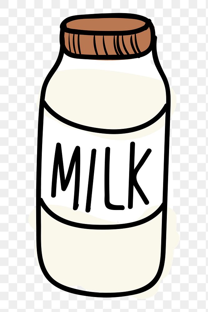  Png milk bottle illustration sticker, transparent background