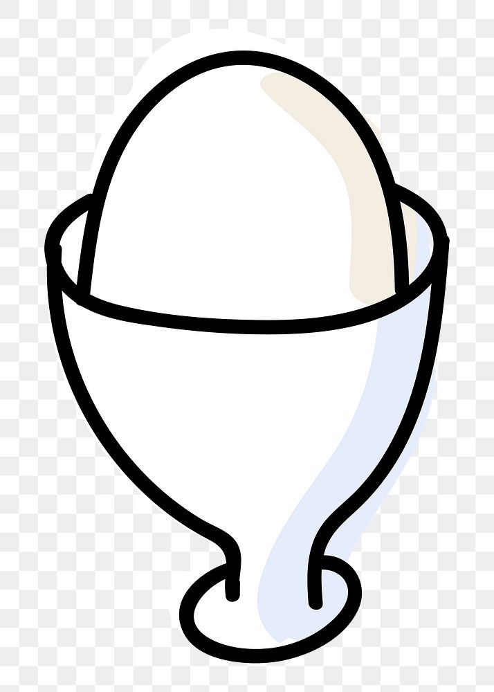  Png boiled egg illustration sticker, transparent background