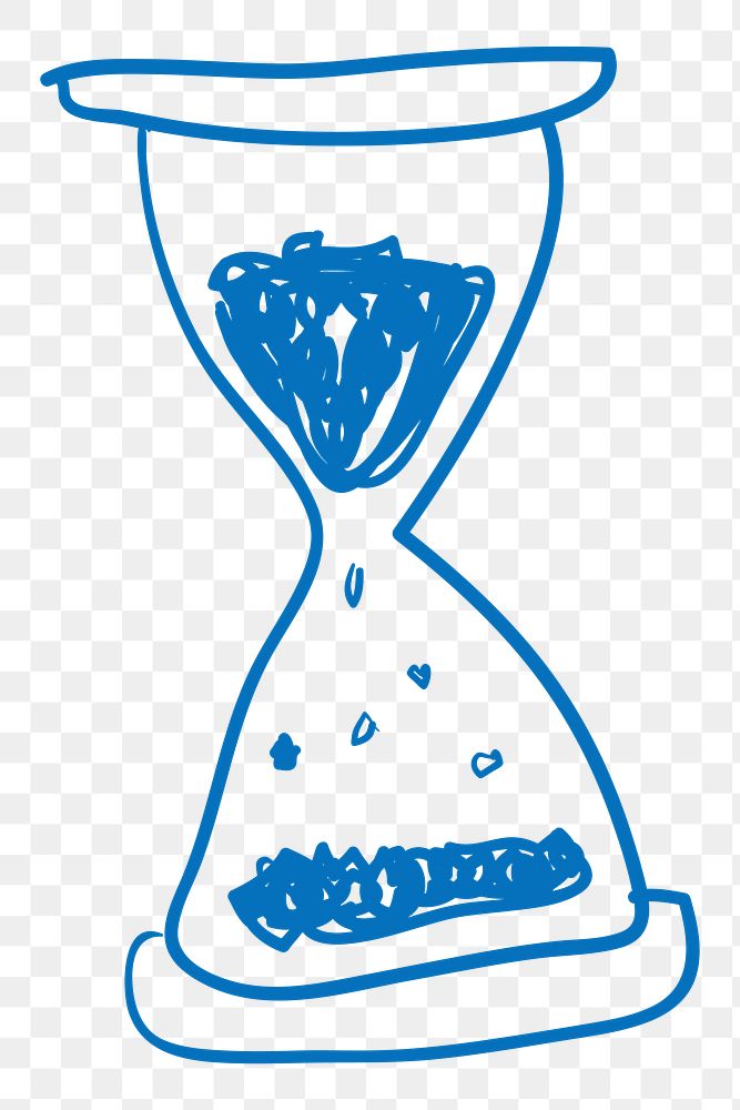 Png hourglass doodle element, transparent background