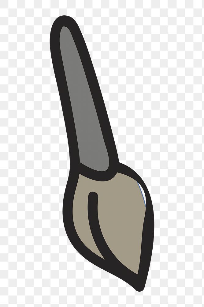 Paint brush doodle png element, transparent background