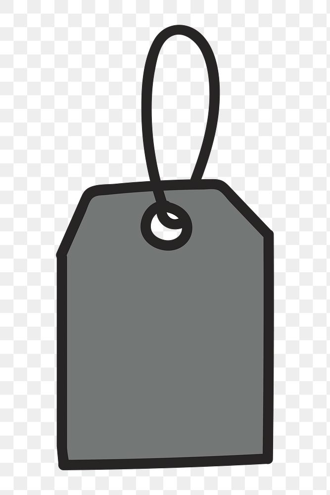 Tag doodle png element, transparent background