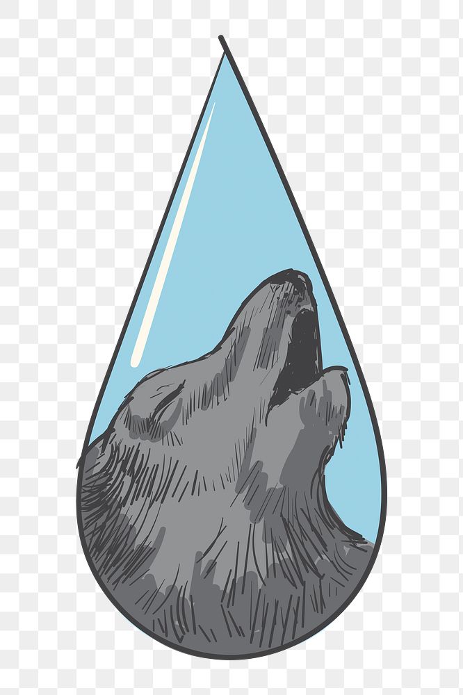 Png  Cry wolf illustration element, transparent background