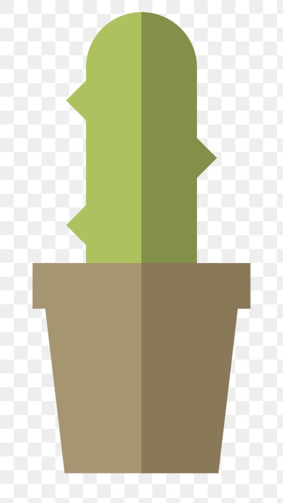 Cactus in a pot  png, transparent background