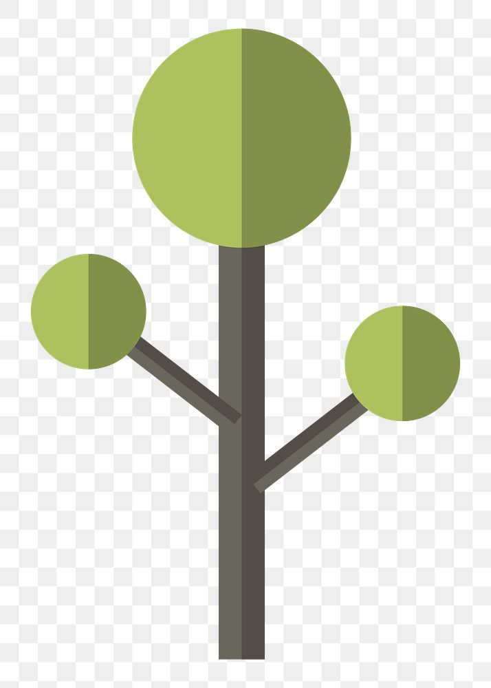 Geometric shaped tree  png, transparent background