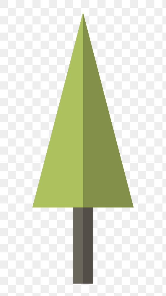 Geometric shaped tree  png, transparent background