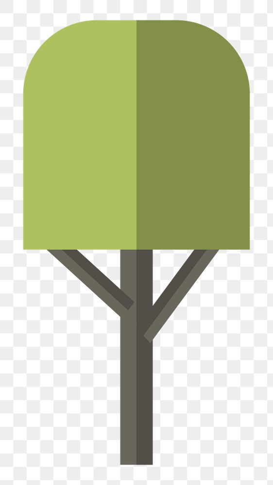Geometric shaped tree  png, transparent background