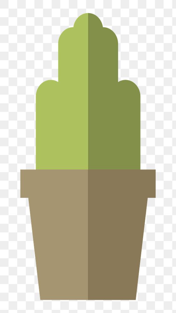 Cactus in a pot  png, transparent background