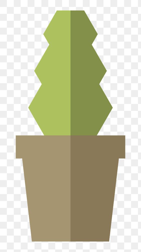 Cactus in a pot  png, transparent background