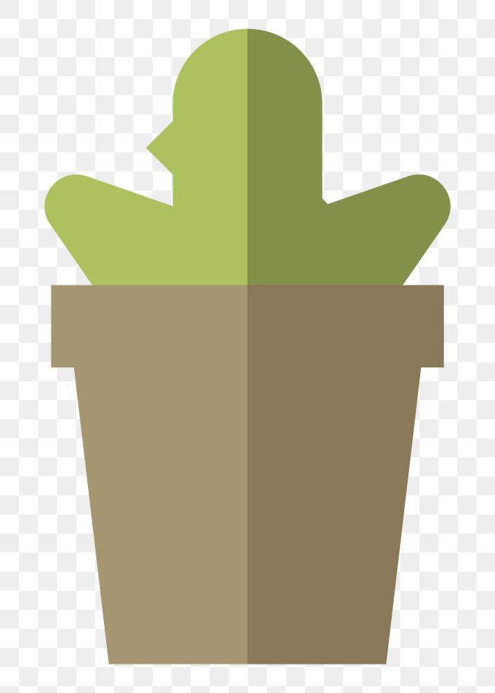 Cactus in a pot  png, transparent background