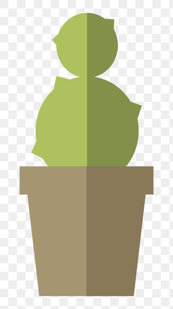 Cactus in a pot  png, transparent background